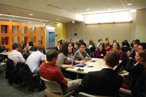 SIS mentors and mentees meet.